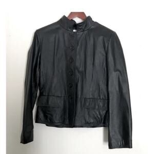 Vintage Leather Jacket Blazer Women’s Size 16 Black 1990s Chadwick